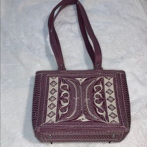 Laga Designs Elegant Embroidered Burgundy Handbag